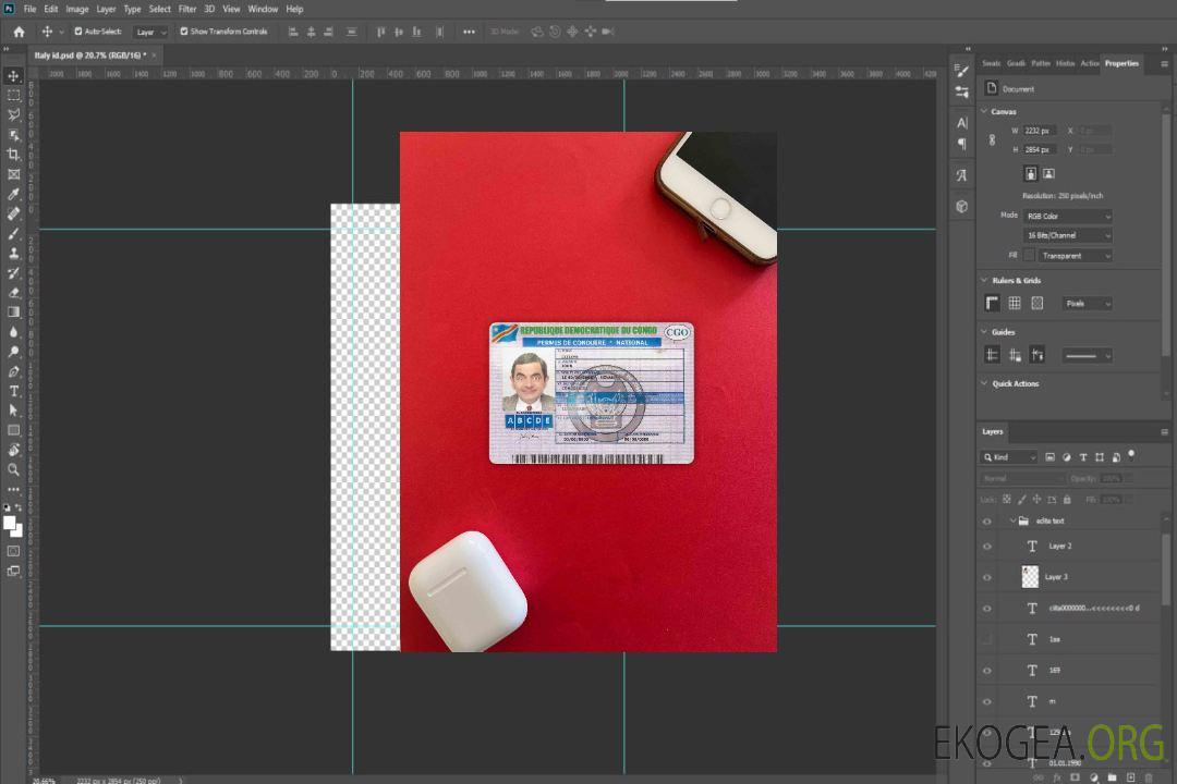 Permis de conduire Congo version 2 photolook DEVANT template Permis de conduire Congo version 2 photolook DEVANT template